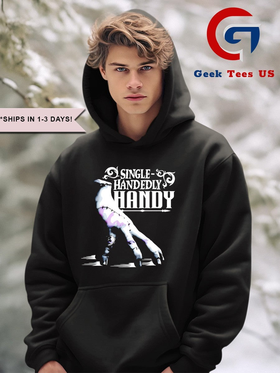 Single handedly handy Wednesday Addams Thing Hand shirt Unisex , , , Long Sleeve Tee