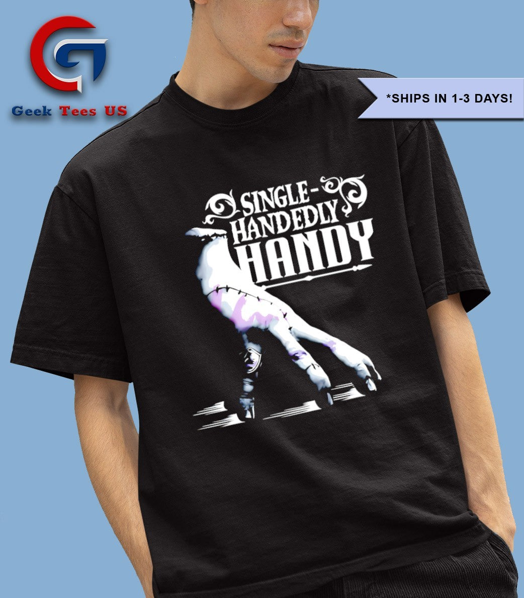 Single handedly handy Wednesday Addams Thing Hand shirt Unisex , , , Long Sleeve Tee
