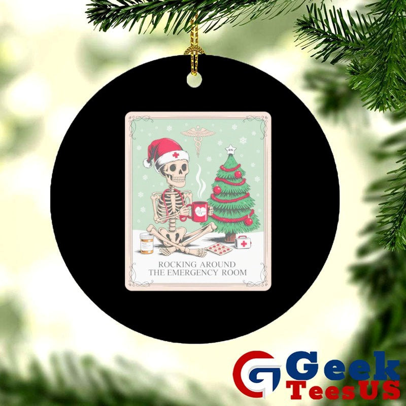 Skeleton Santa nurse rocking around the emergency room shirt Unisex , , , Long Sleeve Tee