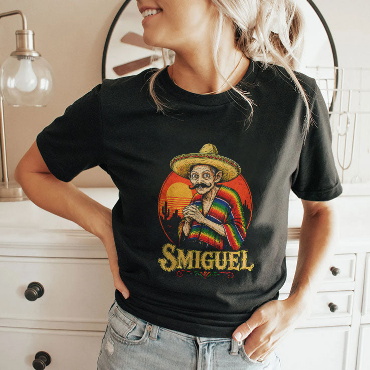 Smiguel Mexican Sombrero Mexican Culture Mashup T Shirt