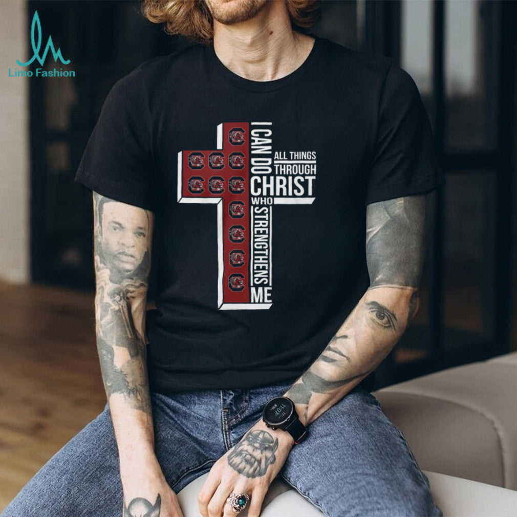 South Carolina Gamecocks “I Can Do All Things Through Christ” Cross T Shirt