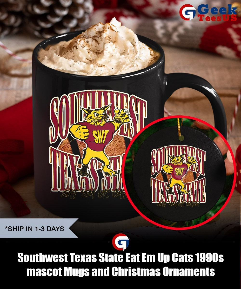 Southwest Texas State Eat Em Up Cats 1990s mascot shirt Unisex , , , Long Sleeve Tee