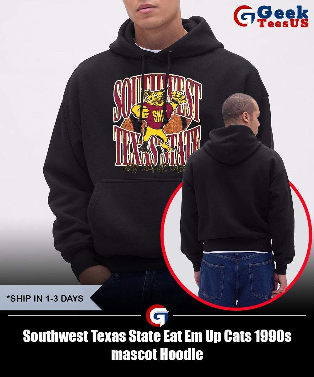 Southwest Texas State Eat Em Up Cats 1990s mascot shirt Unisex , , , Long Sleeve Tee
