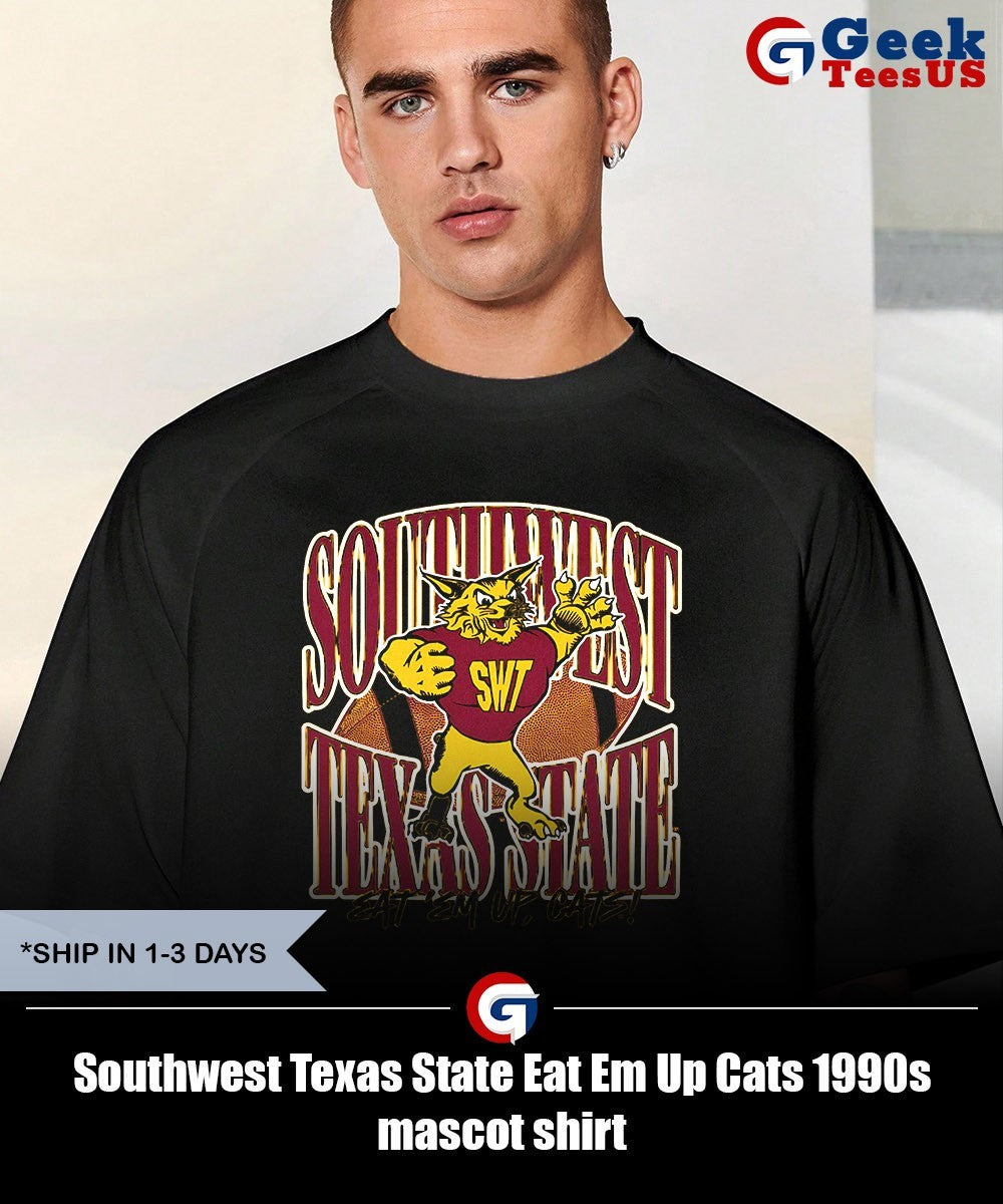 Southwest Texas State Eat Em Up Cats 1990s mascot shirt Unisex , , , Long Sleeve Tee