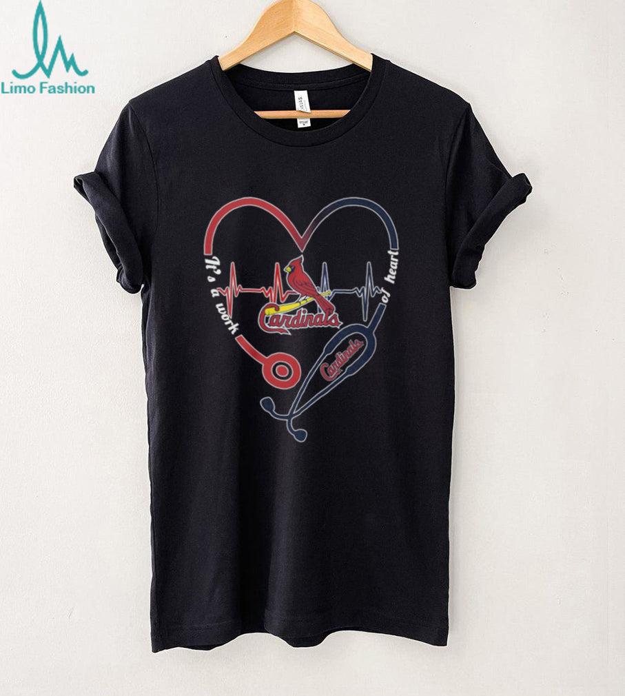 St. Louis Cardinals Baseball Heartbeat Stethoscope Medical Team Fan T Shirt