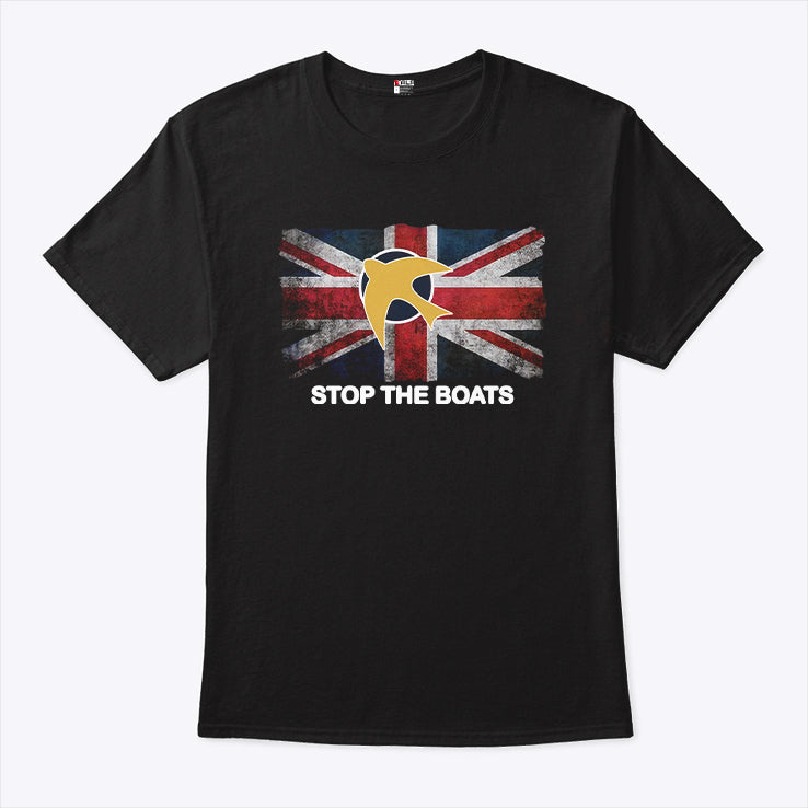 Stop The Boats United Kingdom Flag T Shirt