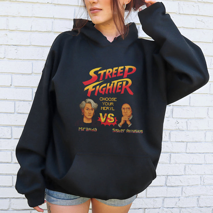 Streep Fighter Choose Your Meryl Miranda Vs Sister Aloysius T Shirt