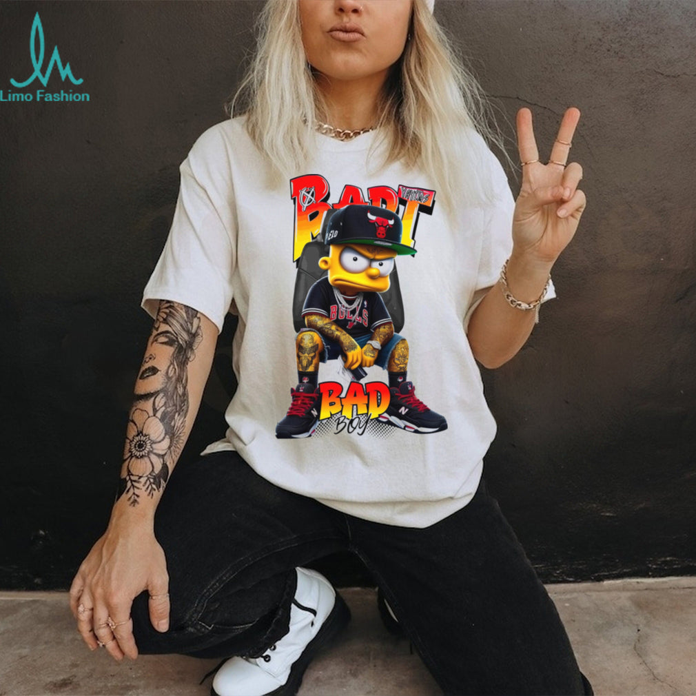 Streetwear Bart Simpson X Chicago Bulls Bad Boy Hypebeast Graphic Tee