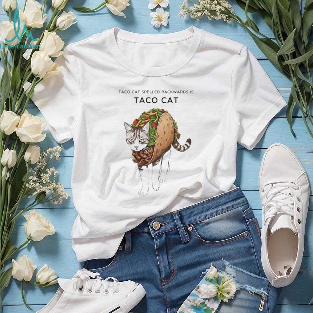 Taco Cat Spelled Backwards is Taco Cat Funny Palindrome Kitty Lover T Shirt