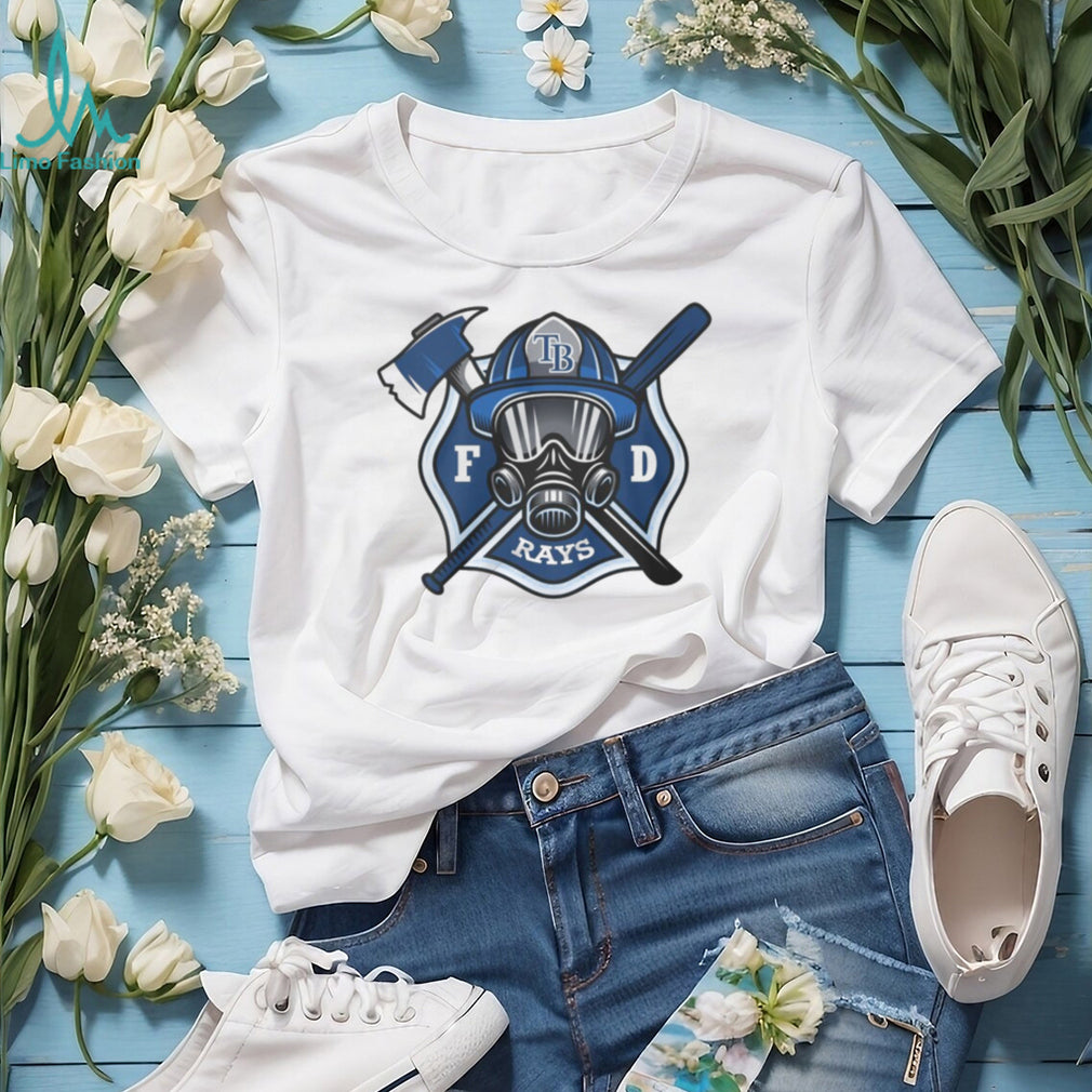 Tampa Bay Rays Firefighter FD First Responder Baseball Fans Vintage Men Women White T Shirt