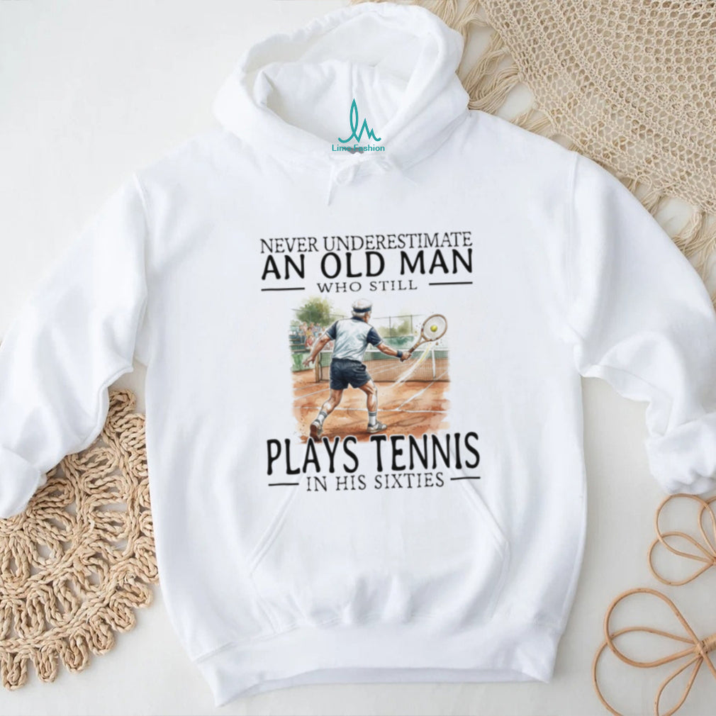 Tennis Player Old Man Sixties Athlete Sports Graphic Shirt