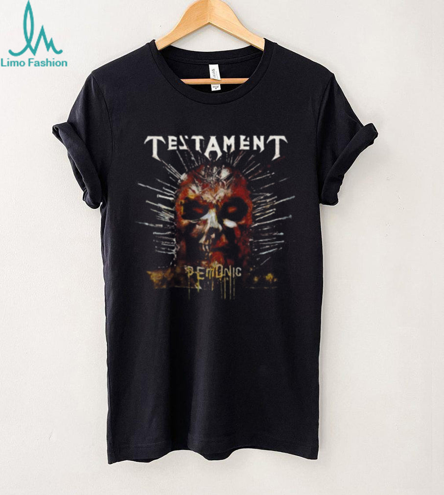 Testament Demonic Album Cover Nail Skull Metal T Shirt