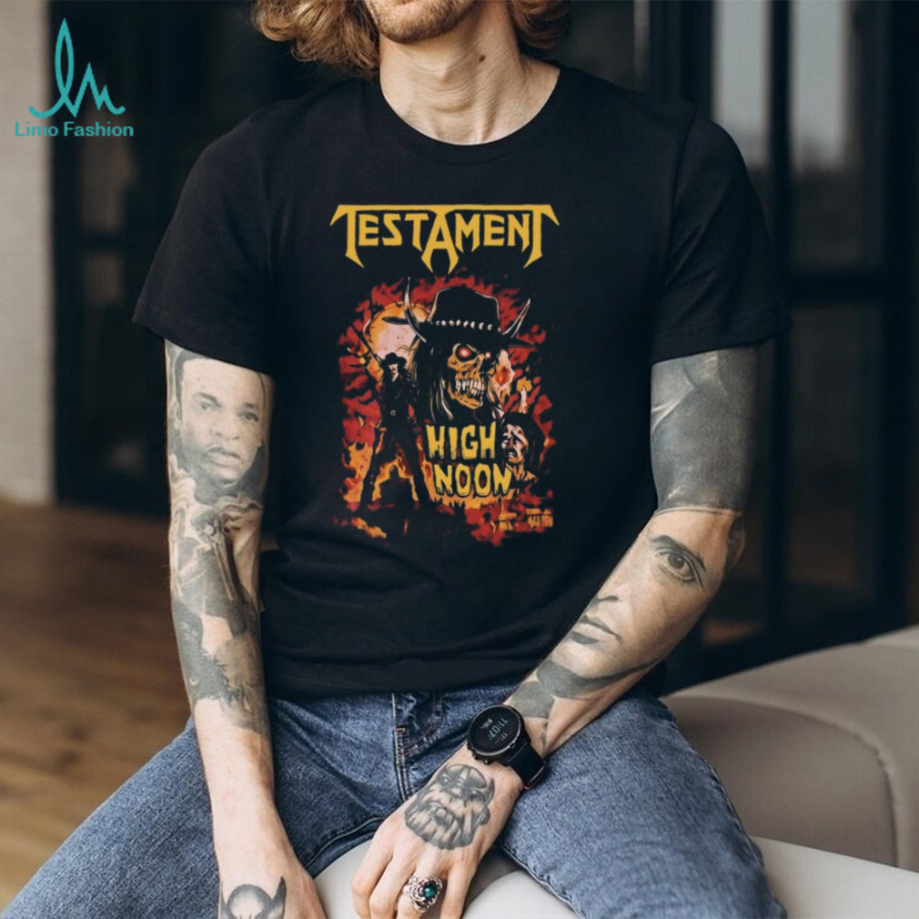 Testament High Noon Cowboy Skeleton Metal Band Graphic T Shirt