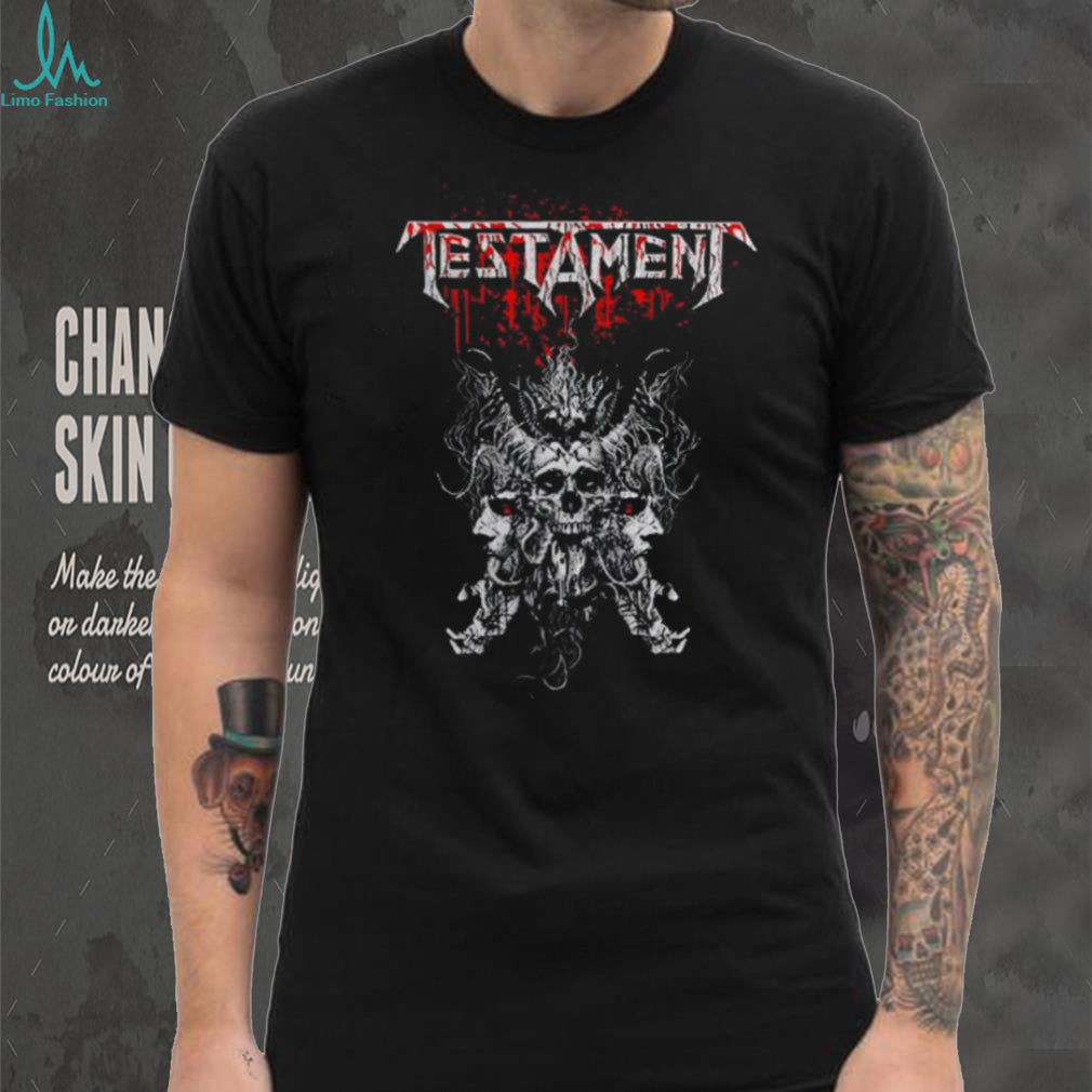 Testament Three Headed Demon Blood Splatter Metal T Shirt