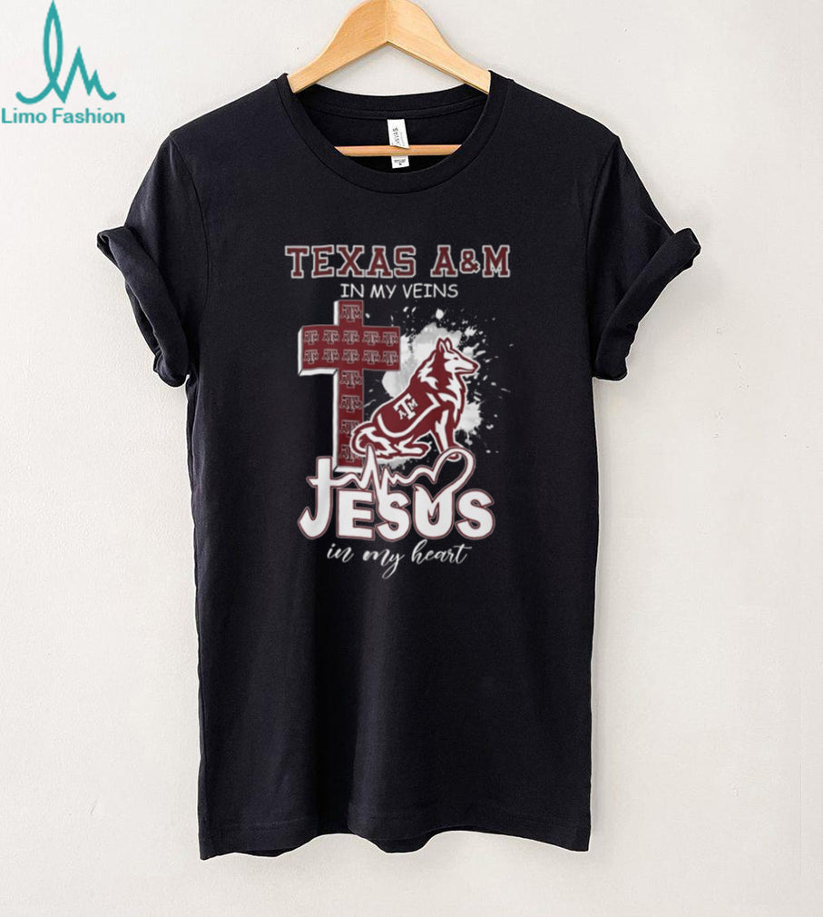 Texas A&M In My Veins Jesus In My Heart Aggies Christian T Shirt