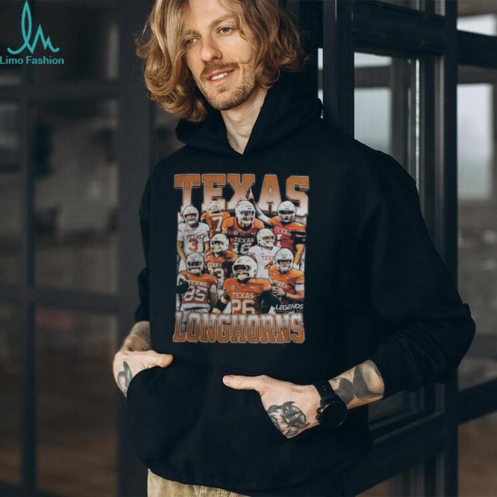 Texas Longhorns Football Legends Collage Vintage Graphic T Shirt