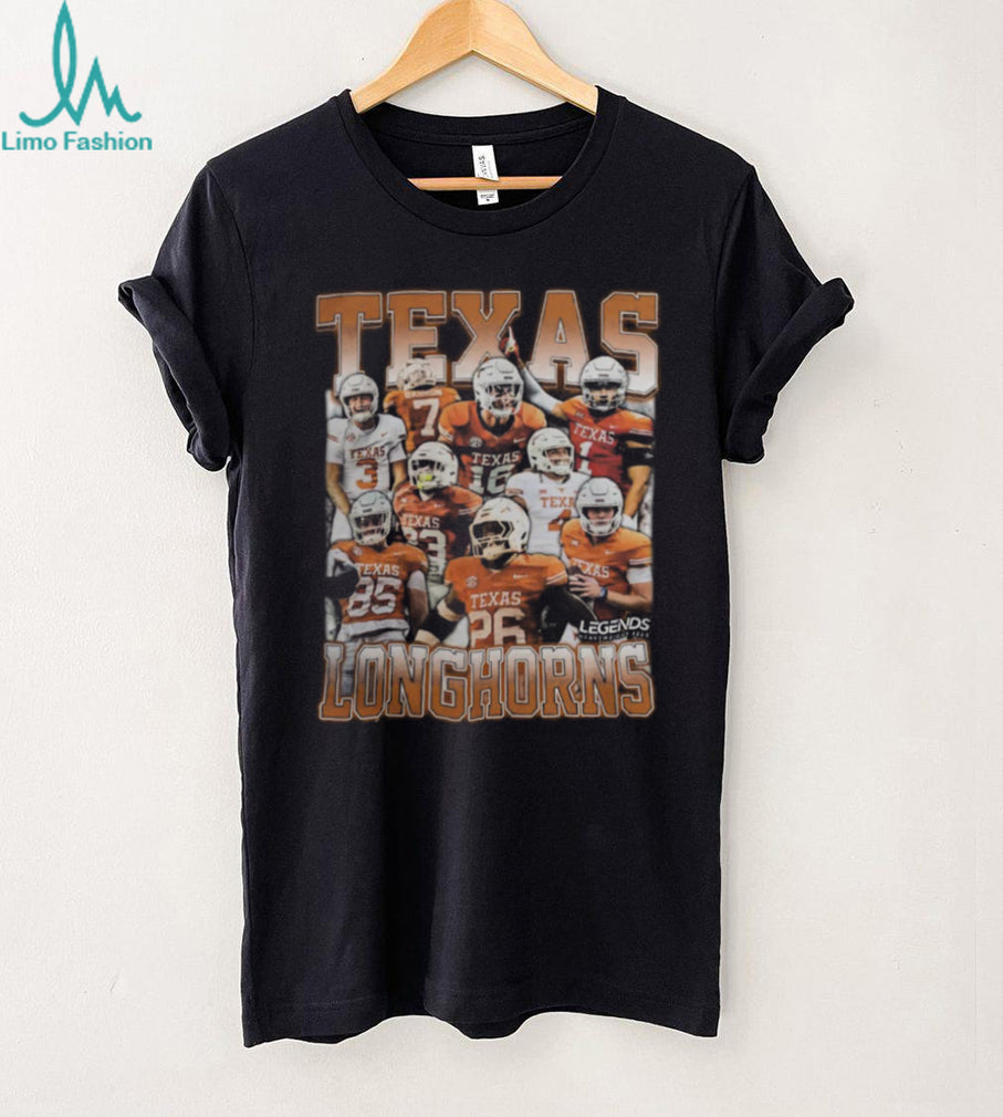 Texas Longhorns Football Legends Collage Vintage Graphic T Shirt