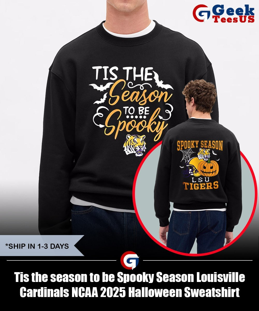 Tis the season to be Spooky Season Louisville Cardinals NCAA 2025 Halloween shirt Unisex , , , Long Sleeve Tee