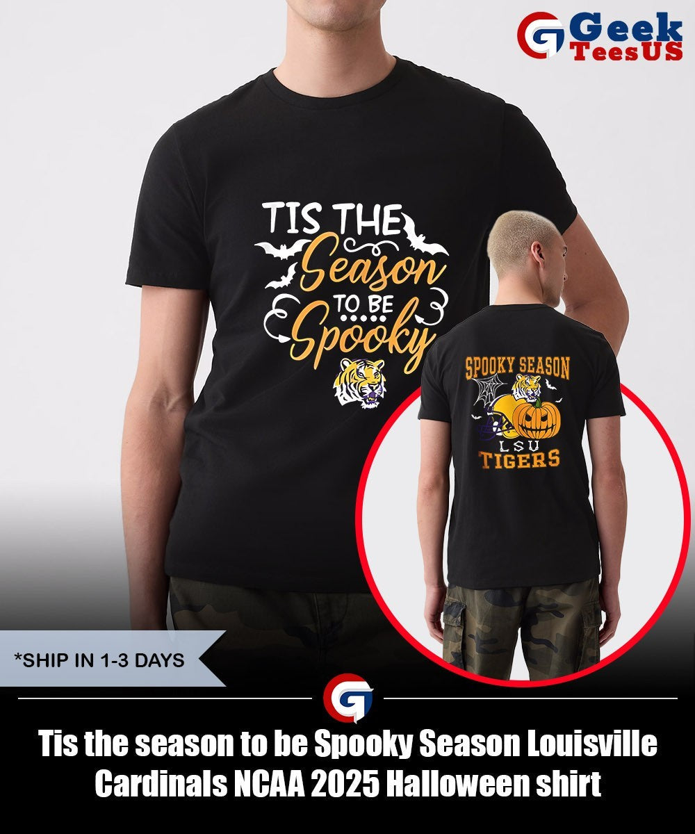 Tis the season to be Spooky Season Louisville Cardinals NCAA 2025 Halloween shirt Unisex , , , Long Sleeve Tee