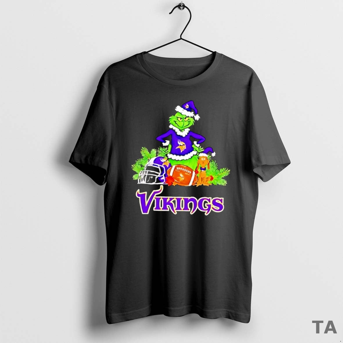 Top Grinch Max Dog Minnesota Vikings Football Merry T-Shirts