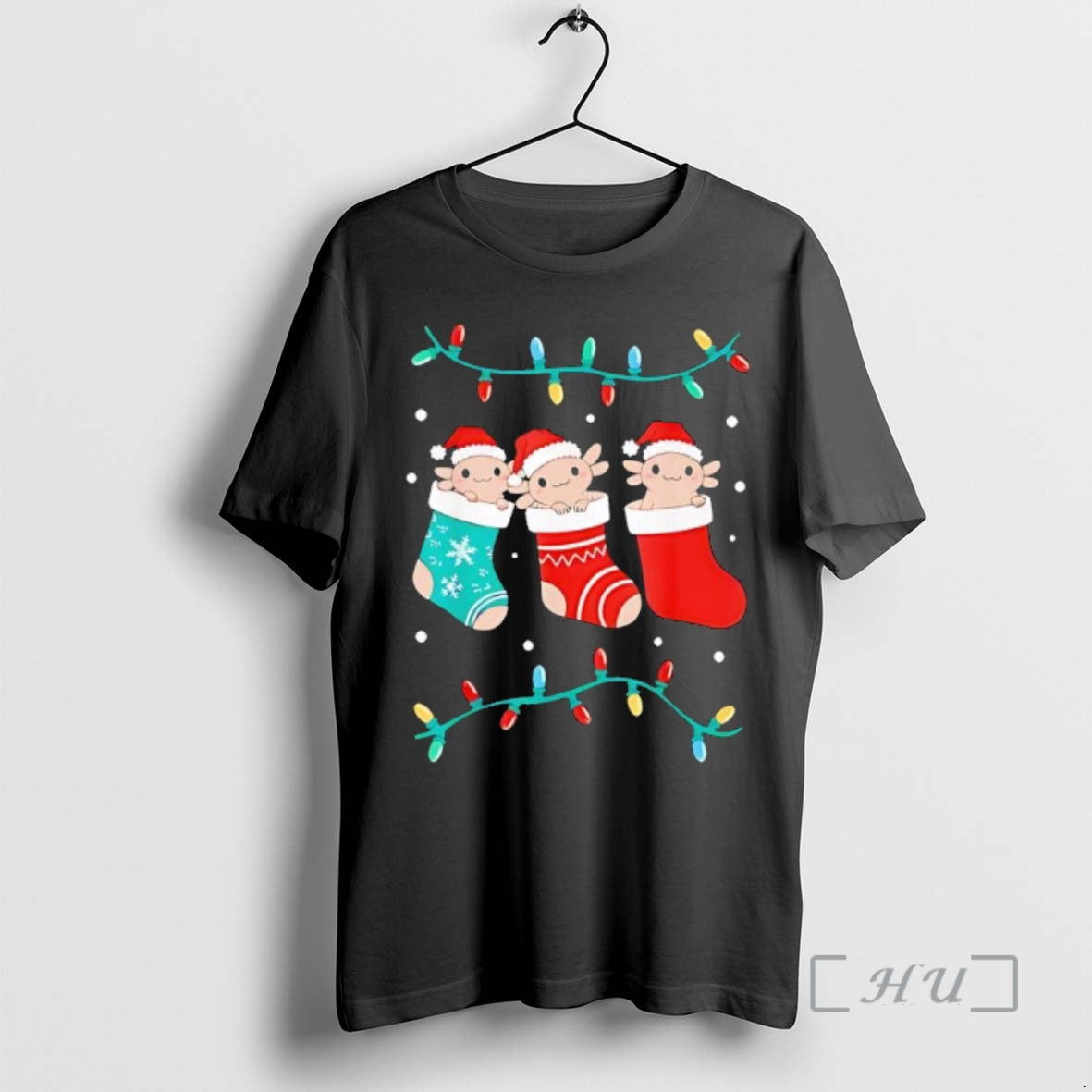 Trending Axolotl Stocking Black T-Shirts