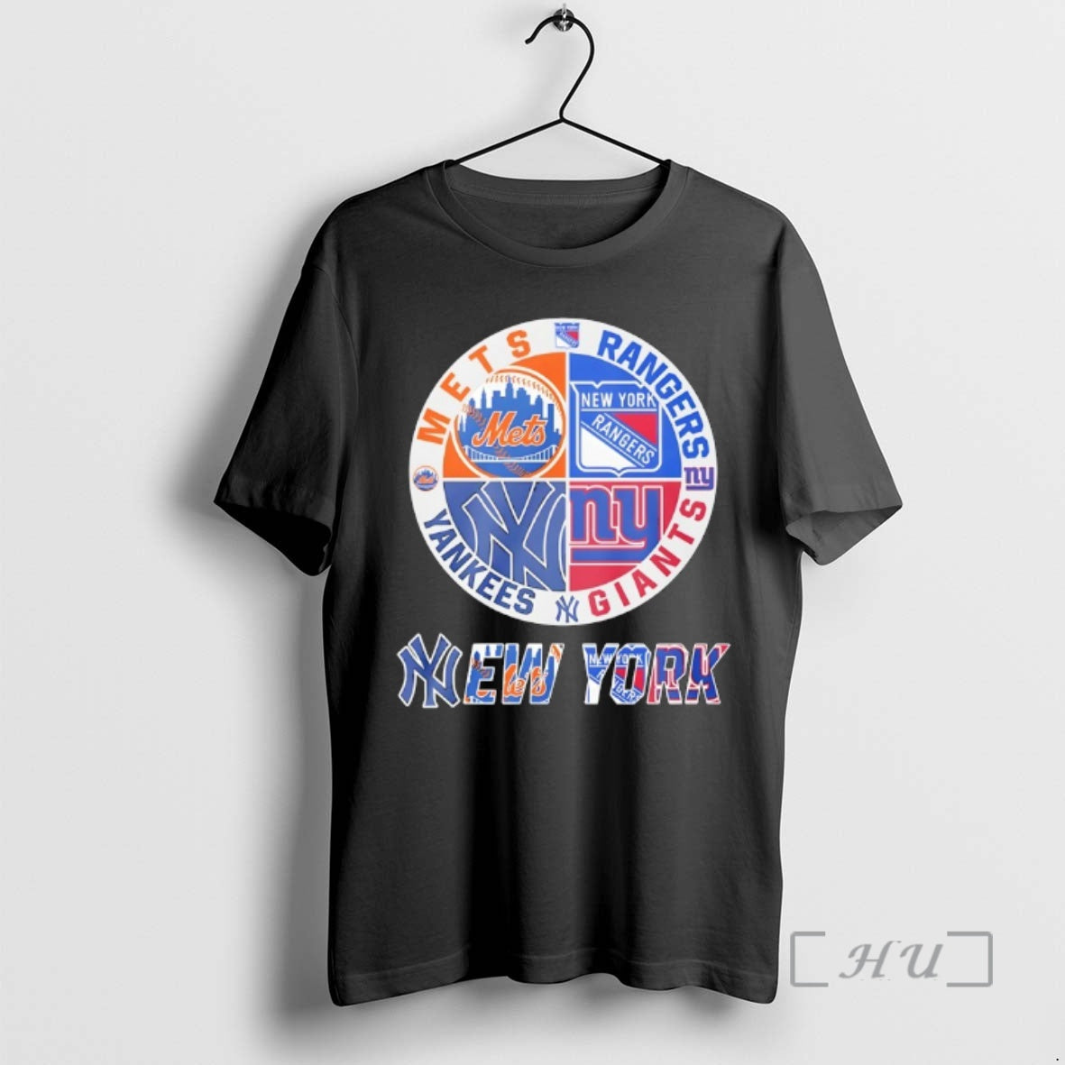 Trending New York Mets New York Rangers New York Yankees New York Giants Mashup Logo T-Shirts
