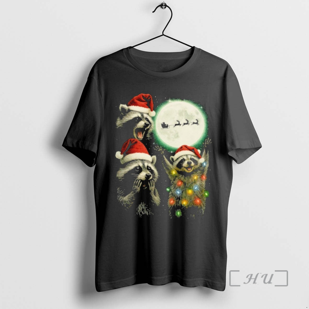 Trending Three Raccoons Moon Santa Claus T-Shirts