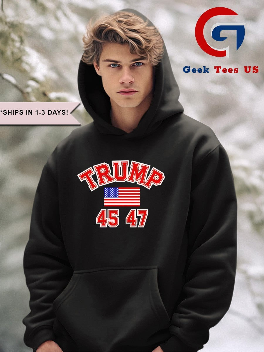 Trump 45 47 American Pride flag shirt Unisex , , , Long Sleeve Tee