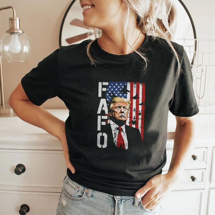 Trump Fafo American Flag T Shirt
