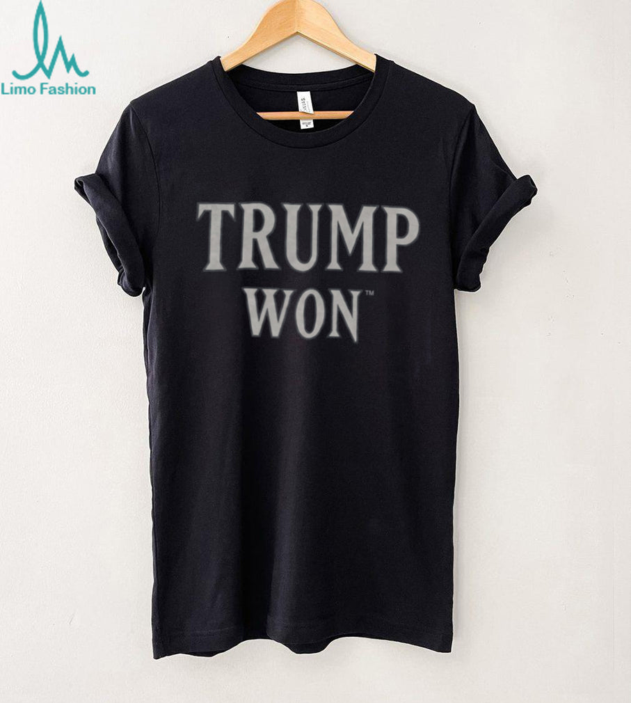 Trump Won Bold Text Political Statement Navy Graphic T Shirt