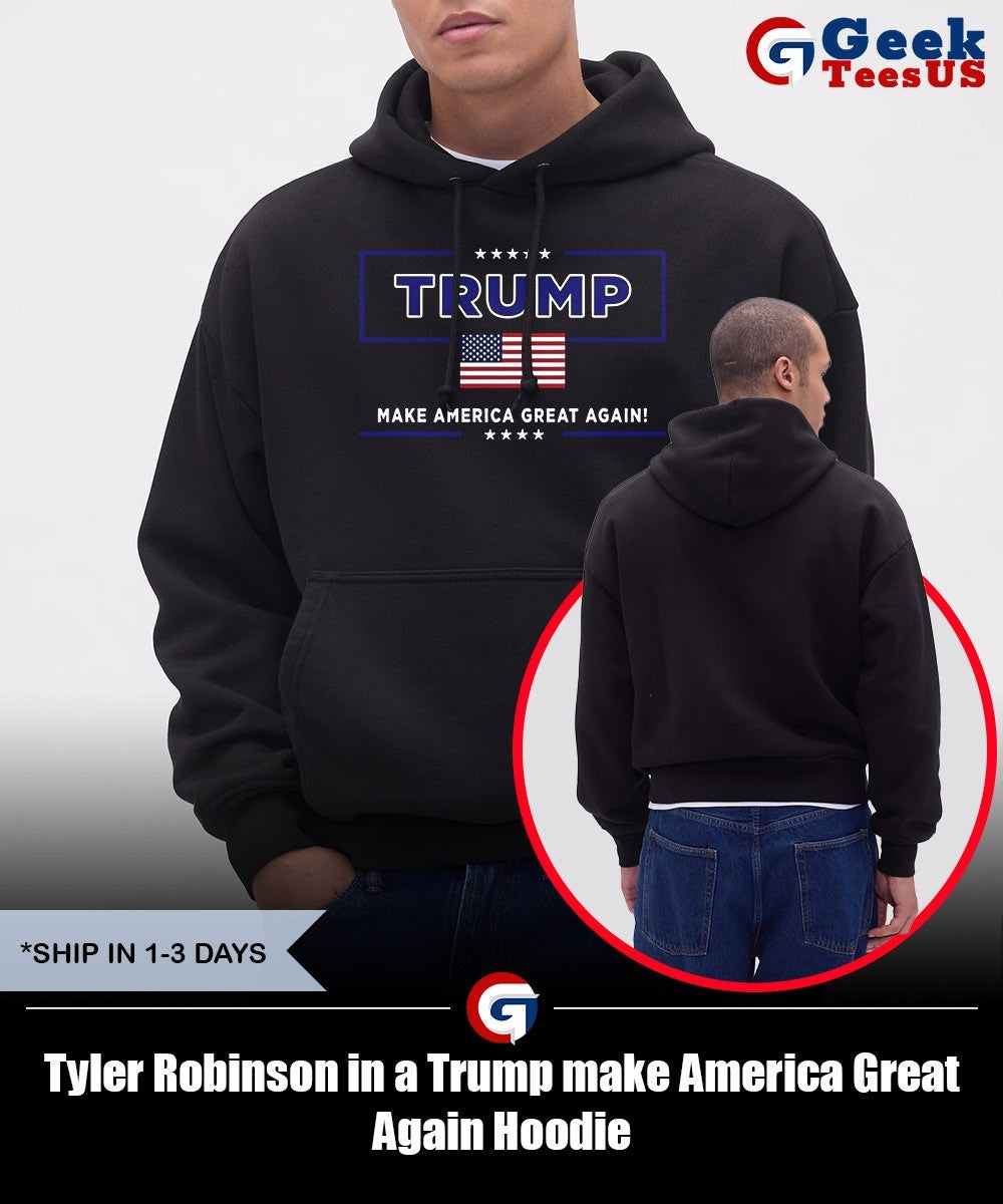 Tyler Robinson in a Trump make America Great Again shirt Unisex , , , Long Sleeve Tee