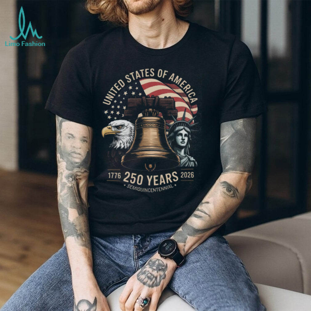 USA 250 Years Semiquincentennial Liberty Bell Patriotic T Shirt