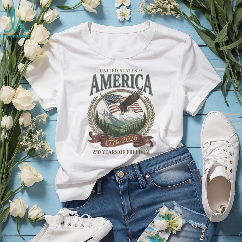 USA 250 Years of Freedom Eagle Mountain T Shirt