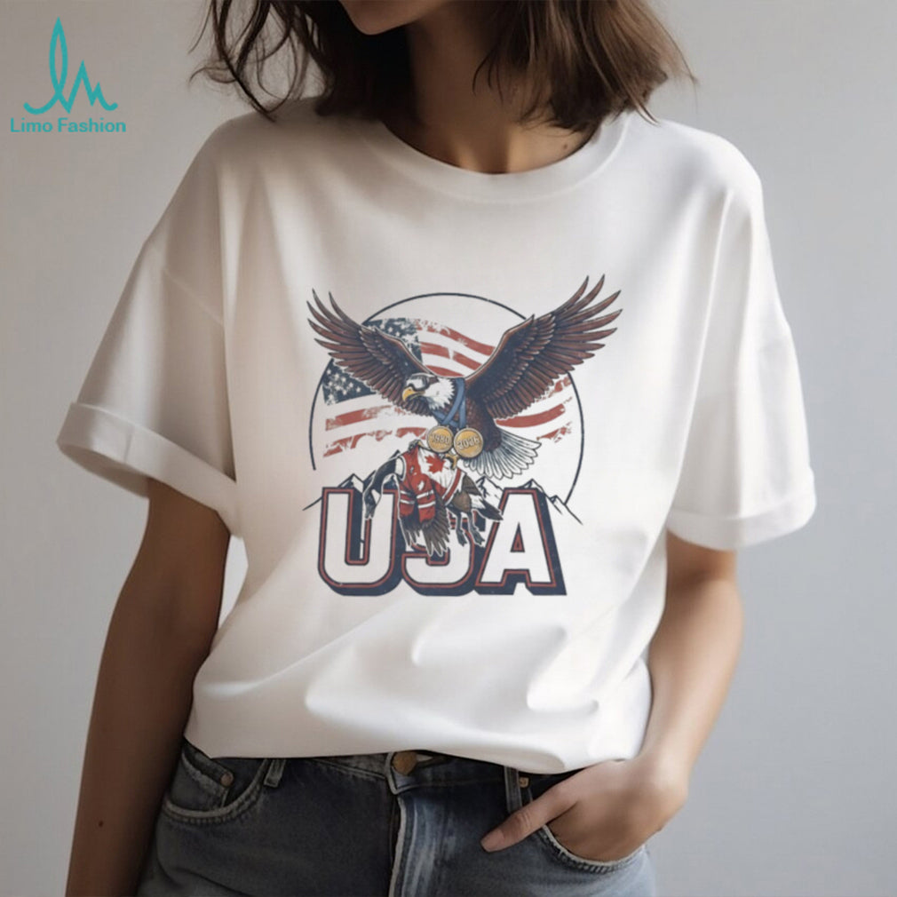 USA Eagle Carrying Canadian Goose 1980 2026 Hockey Rivalry T Shirt