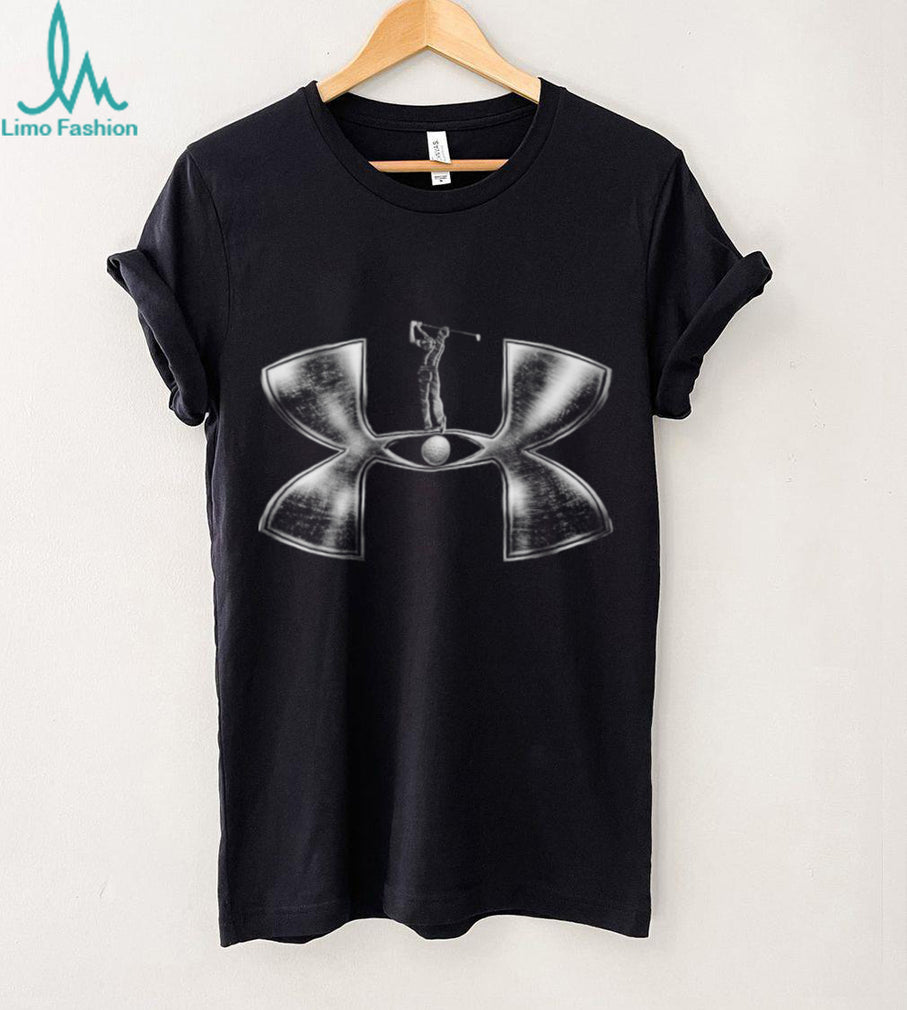 Under Armour Golf Logo Silver Metallic Graphic Sport T Shirt