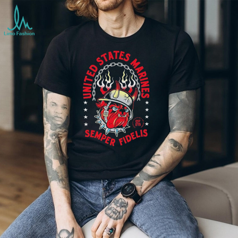 United States Marines Semper Fidelis Bulldog Helmet shirt
