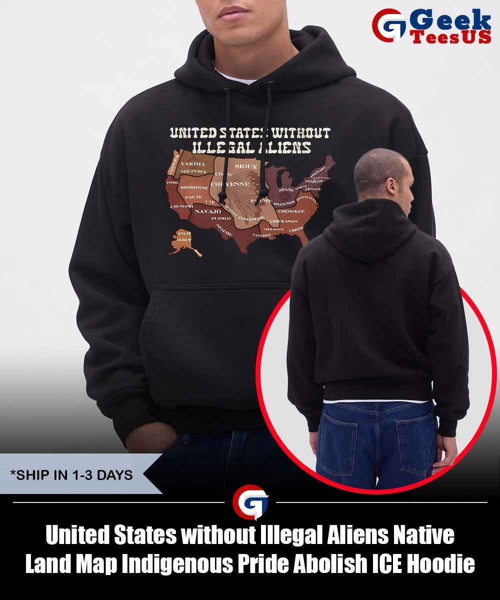 United States without Illegal Aliens Native Land Map Indigenous Pride Abolish ICE shirt Unisex , , , Long Sleeve Tee