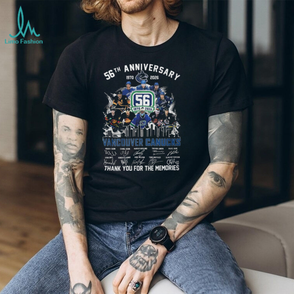 Vancouver Canucks 56th Anniversary 1970 2026 Players Signature Hockey T Shirt