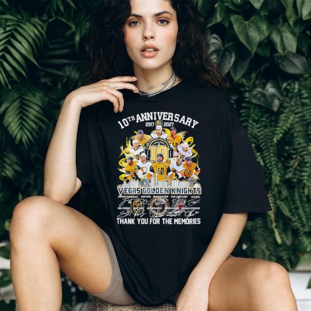 Vegas Golden Knights 10th Anniversary Player Signatures T Shirt