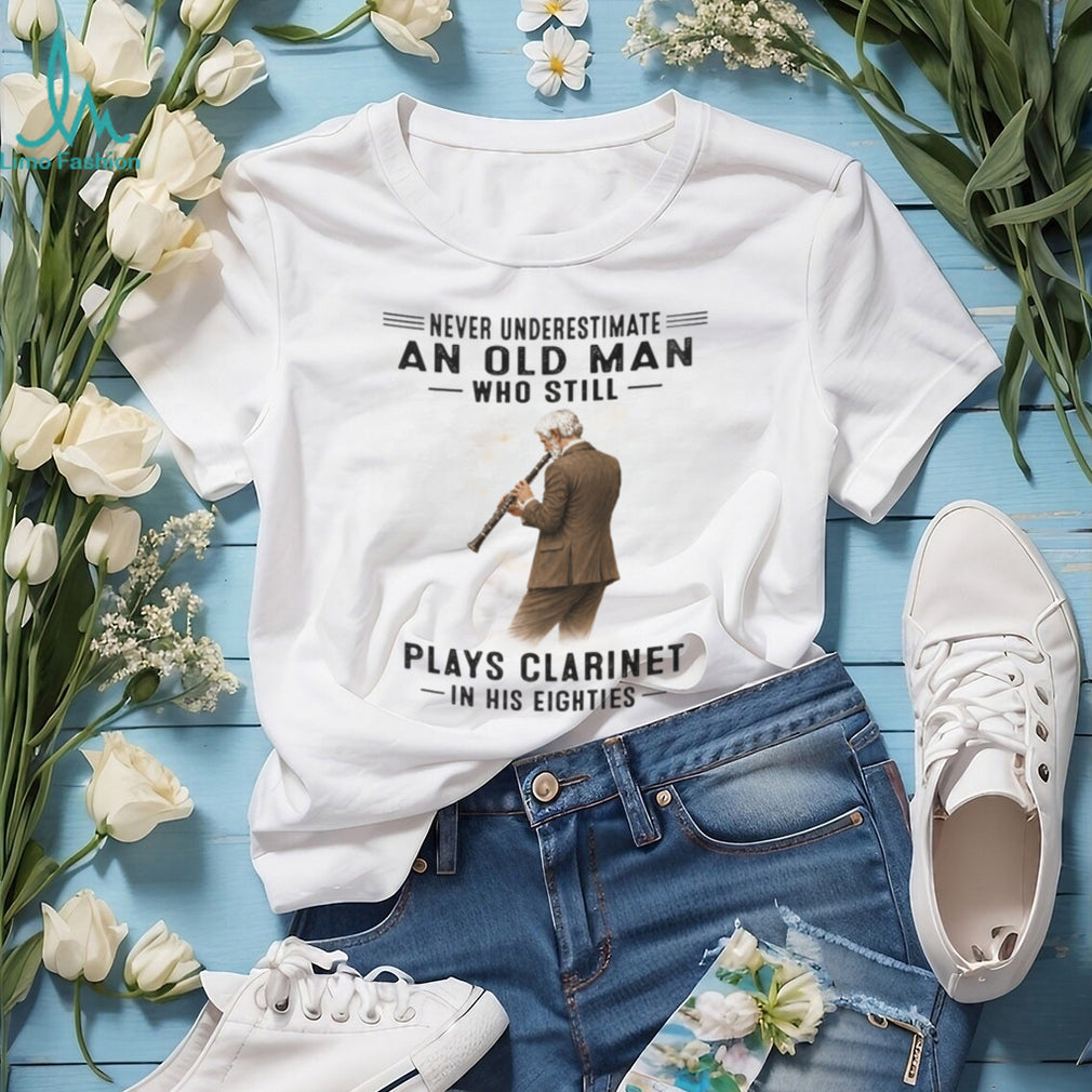 Vintage Clarinetist Old Man Musician 80th Birthday Shirt