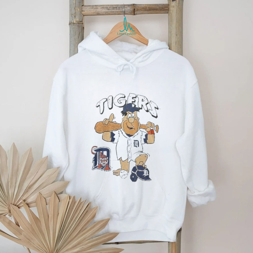Vintage Detroit Tigers Barney Rubble Flintstones Baseball Graphic T Shirt