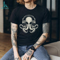 Vintage Octopus DJ Wearing Headphones Music T Shirt