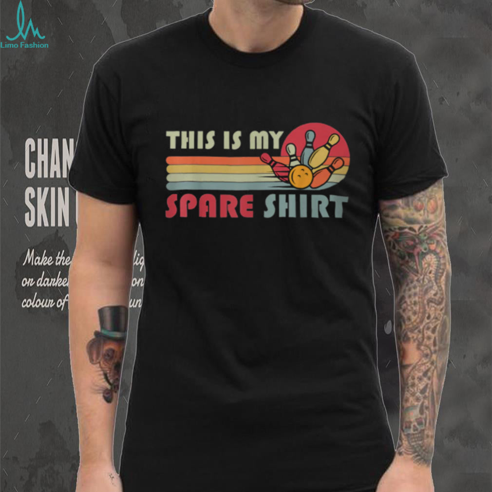 Vintage Retro This Is My Spare Shirt Bowling Sunset Graphic Tee