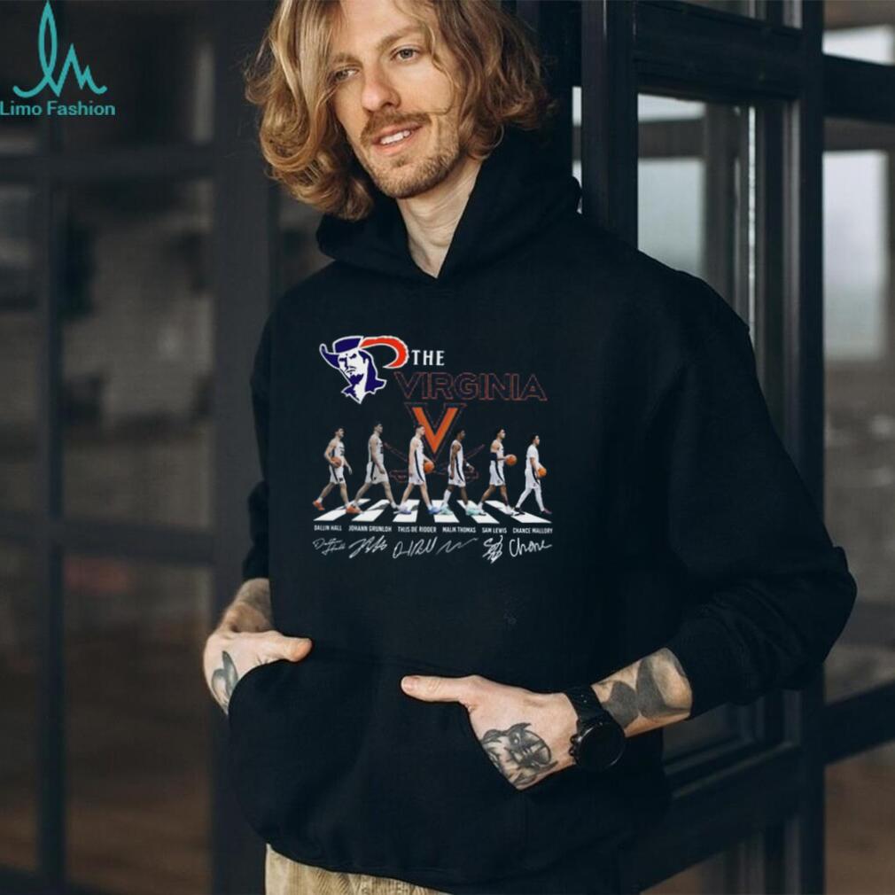 Virginia Cavaliers Basketball Abbey Road Crossing Signature T Shirt
