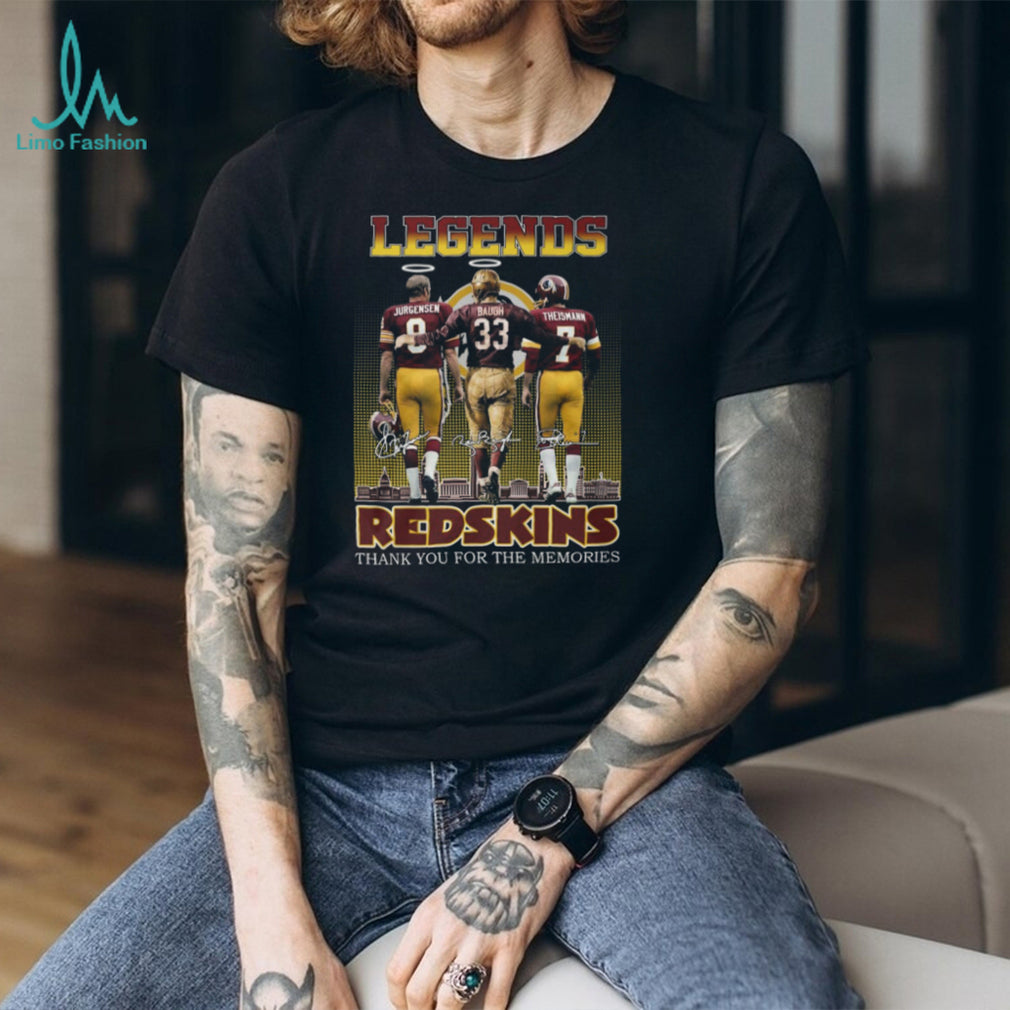 Washington Redskins Legends Jurgensen Baugh Theismann Memories T Shirt