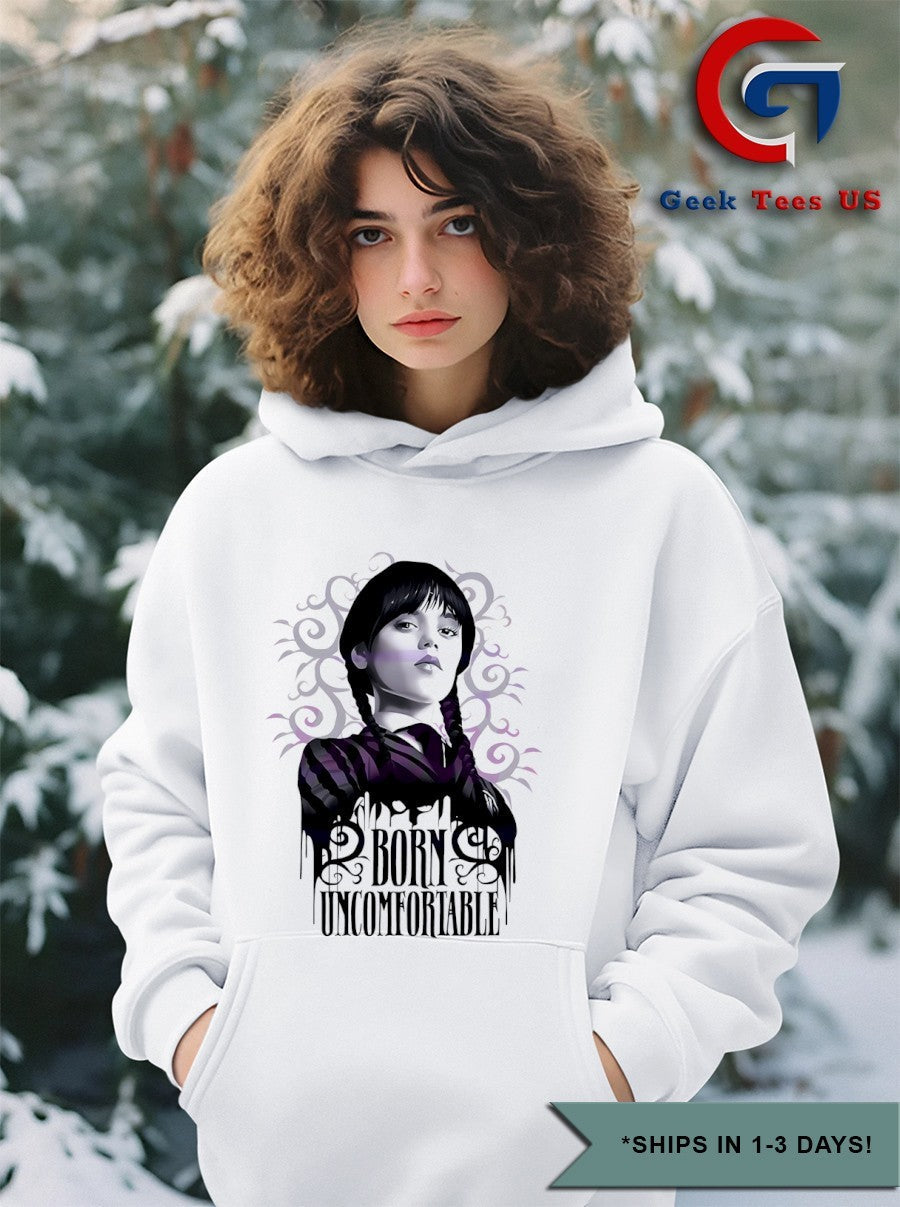 Wednesday Addams Born Uncomfortable shirt Unisex , , , Long Sleeve Tee