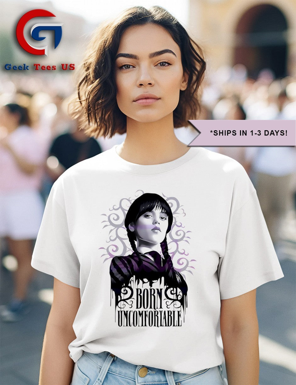 Wednesday Addams Born Uncomfortable shirt Unisex , , , Long Sleeve Tee