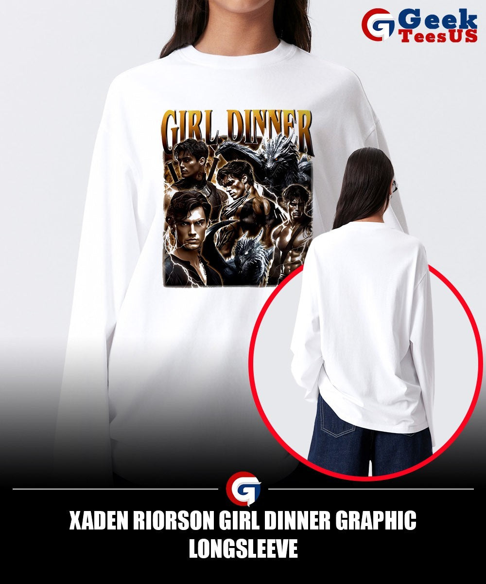 Xaden Riorson Girl Dinner graphic shirt Unisex , , , Long Sleeve Tee
