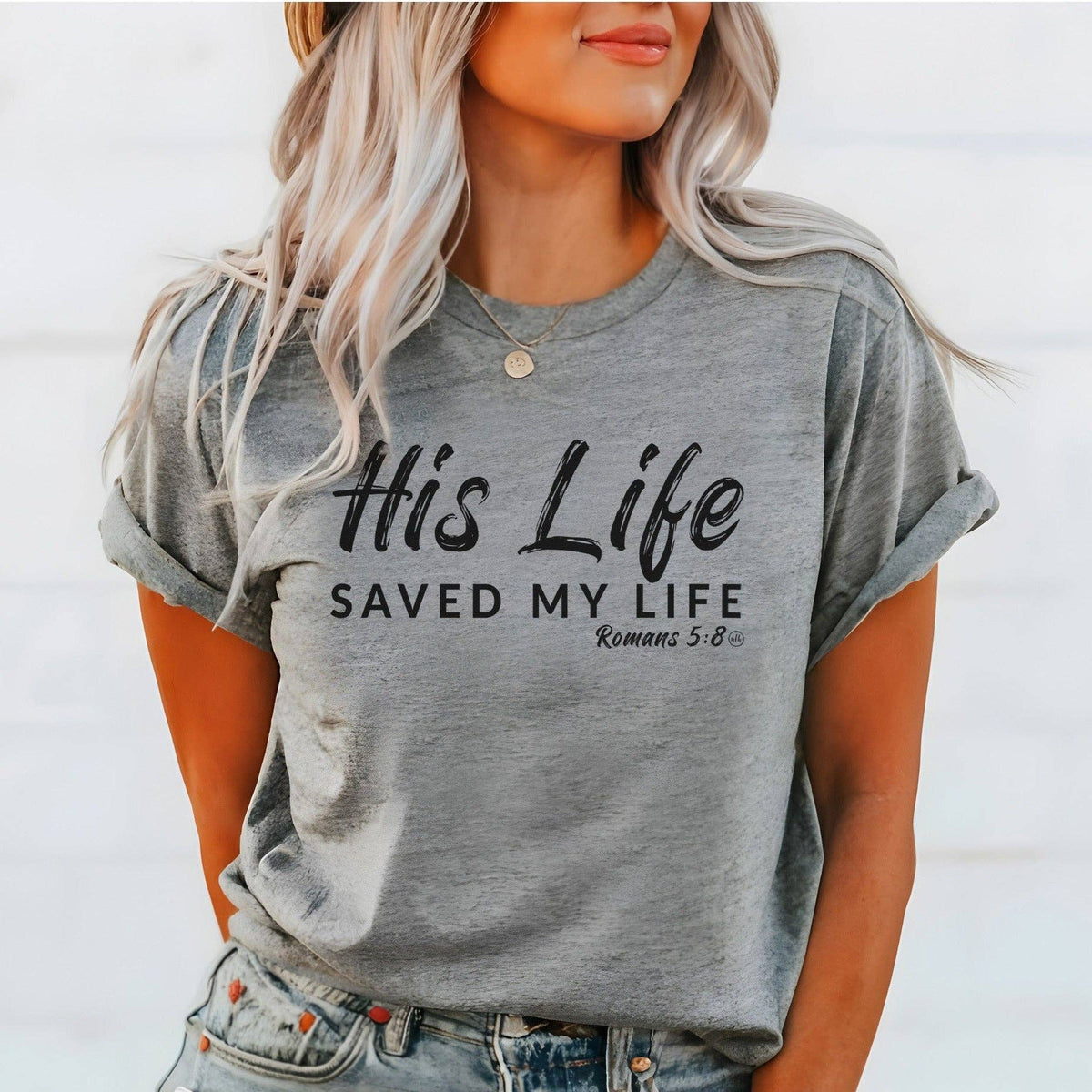 His Life Saved My Life Christian Tee Unisex , , , Long Sleeve Tee