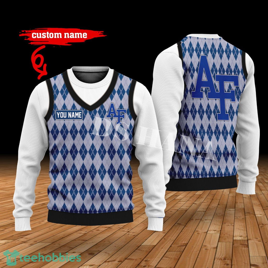 Air Force Falcons Custom Name New Style Sweater Air Force Falcons Ghile Style 3D Print Christmas Sweater
